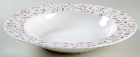 Rose Confetti Large Rim Soup Bowl