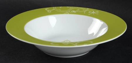 Curly Q Green 8" Soup/Pasta Bowl