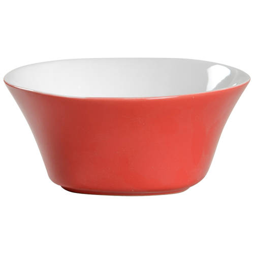 Round and Square Red Coupe Cereal Bowl