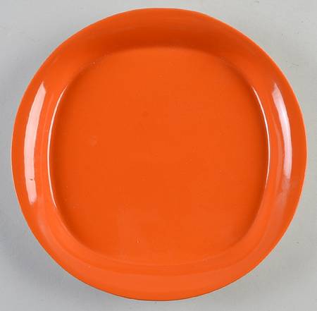 Round and Square Tangerine Salad Plate