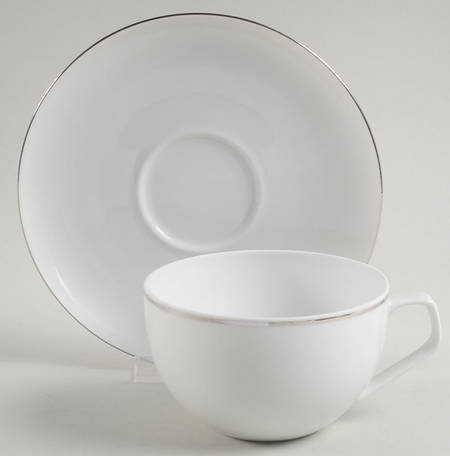 Tac 02 Platinum Flat Cup & Saucer Set