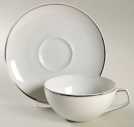 Tac 02 Platinum Flat Cup & Saucer Set