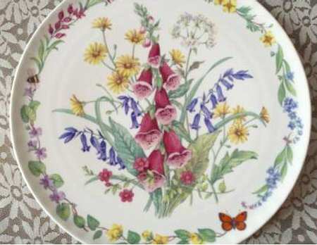 English Flora Cake Plate