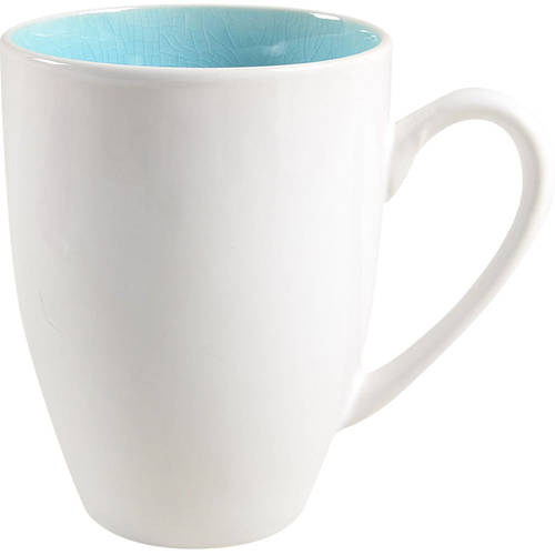 Crackle Glass Turquoise Mug