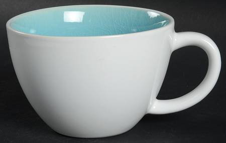 Crackle Glass Turquoise Cappuccino Mug