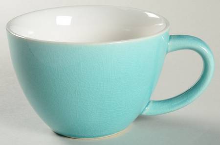 Crackle Glass Turquoise Cappuccino Mug