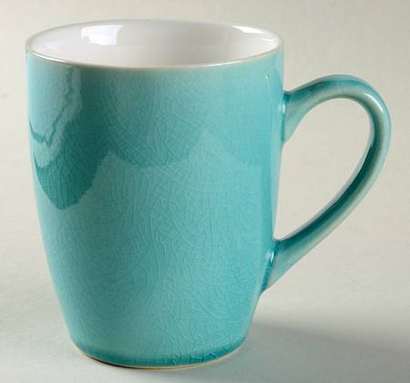 Crackle Glass Turquoise Mug