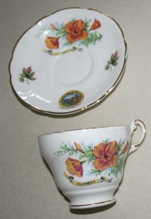 Poppy Footed Cup & Saucer Set