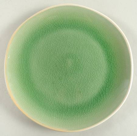 Crackle Glass Green Salad Plate