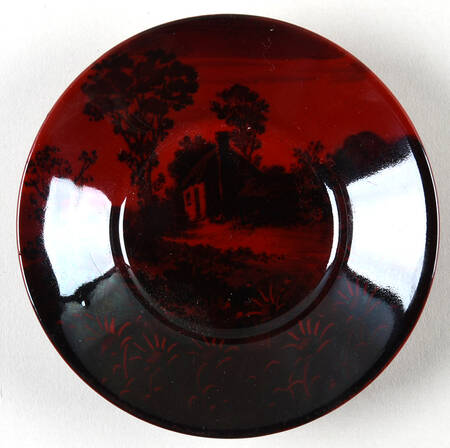 Flambe - Woodcut Saucer for Flat Demitasse Cup