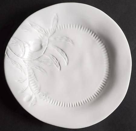 Enchanted Olive White Salad Plate