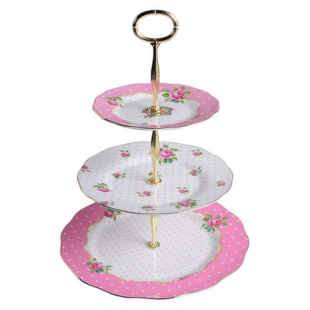 Cheeky Pink 3-Tiered Serving Tray (DP, SP, BB)