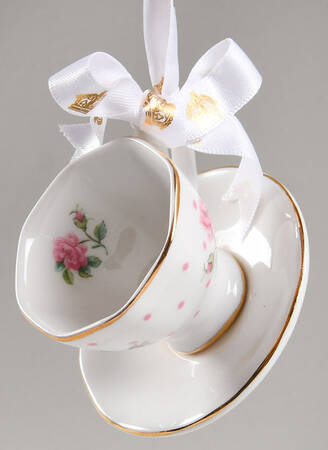 Cheeky Pink Teacup & Saucer Ornament