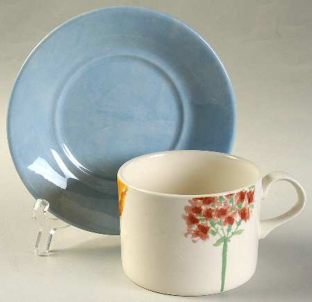 Watercolour Flat Cup & Saucer Set