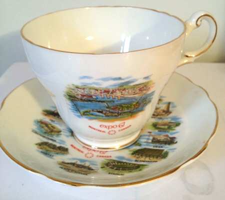 Expo67 Footed Cup & Saucer Set