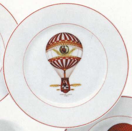 Balloons (Red Trim) Dessert/Pie Plate