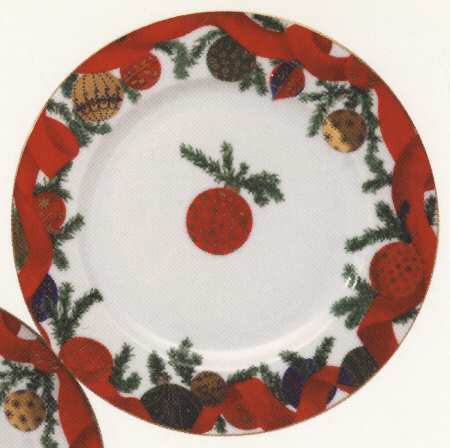 Christmas Ribbon Dessert/Pie Plate