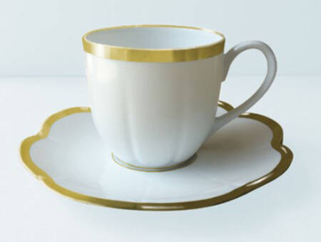 Margaux Gold Flat Demitasse Cup & Saucer Set