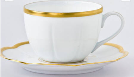 Margaux Gold Flat Cup & Saucer Set
