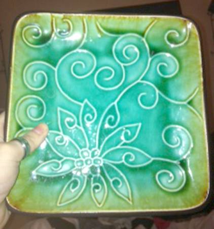 Olivia Blue Green Salad Plate