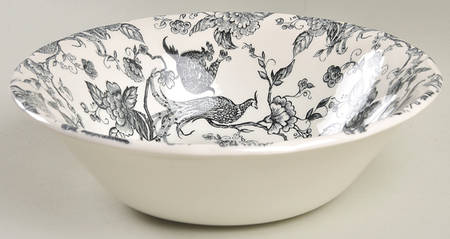 Exotic Bird Black 9" Round Vegetable Bowl