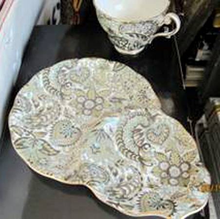 1445 Brown Snack Plate & Cup Set