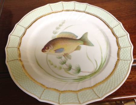 Fish Service Green Border by Royal Copenhagen