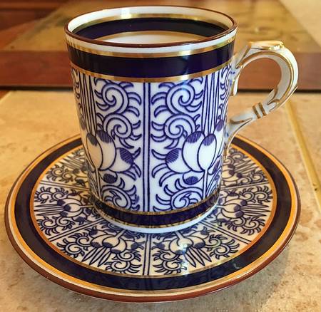 9624 Blue Flat Demitasse Cup & Saucer Set