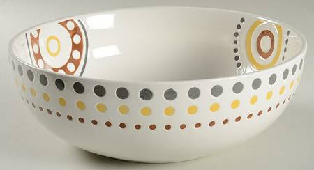 Circles and Dots 10" Round Serving Bowl