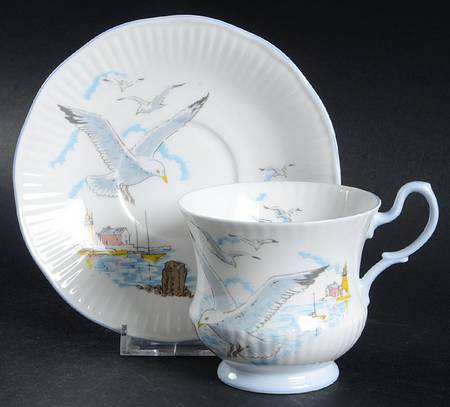 Seagull (Scalloped) Footed Cup & Saucer Set