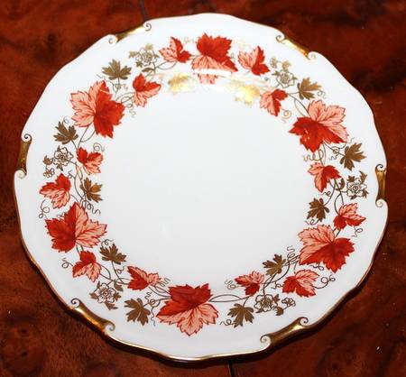 Maple Leaf Red Gold Bread & Butter Plate