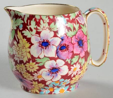 Anemone Burgundy Albans Shape Open Sugar Bowl