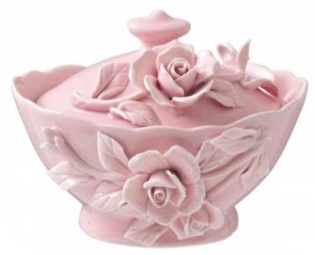 Rambling Rose Pink Sugar Bowl & Lid