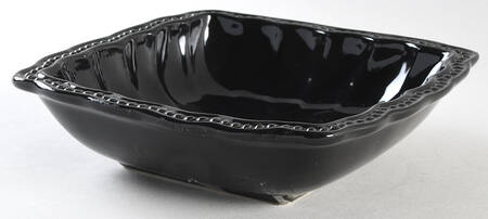 Hobnail Black (Square) Rim Soup Bowl