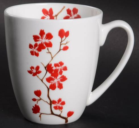 Red Cherry Blossom Mug