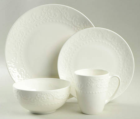 Scroll Hobnail 4 Piece Place Setting