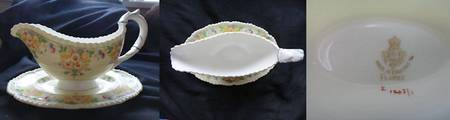 Flores Gravy Boat with Attached Underplate