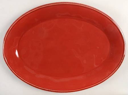 Cucina Cranberry Red 14" Oval Serving Platter