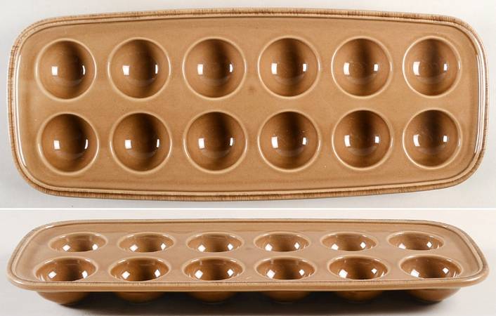 Cucina Mushroom Brown Rectangular Egg Holder Tray (Holds 12)