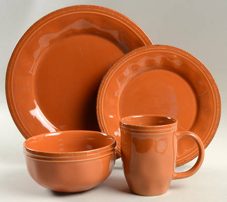 Cucina Pumpkin Orange 4 Piece Place Setting
