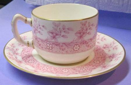 W3607 Pink Flat Demitasse Cup & Saucer Set