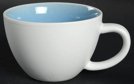 Crackle Glass Cornflower Blue Cappuccino Mug
