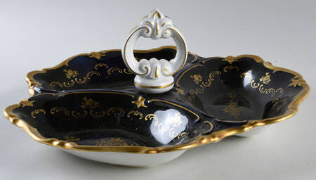 REH52 3-Part Relish with Center Ceramic Handle