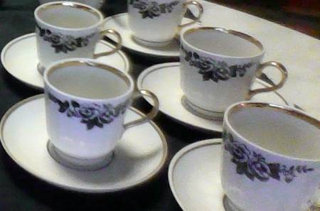 RUS8 Footed Demitasse Cup & Saucer Set