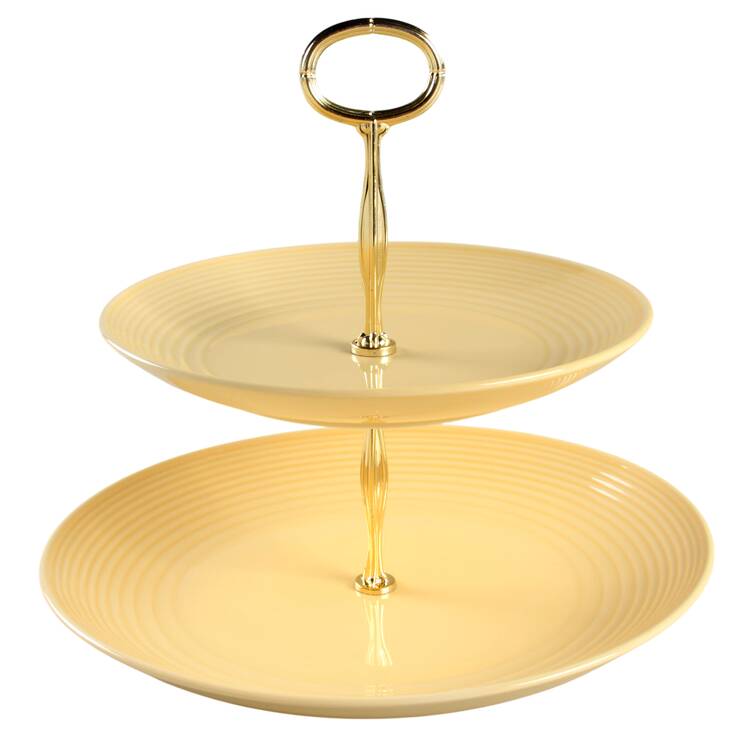 Maze Buttermilk 6 5/8"-10"  2 Tiered Serving Tray (Dp, Sp) HC