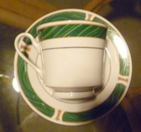 Malachite Footed Cup & Saucer Set