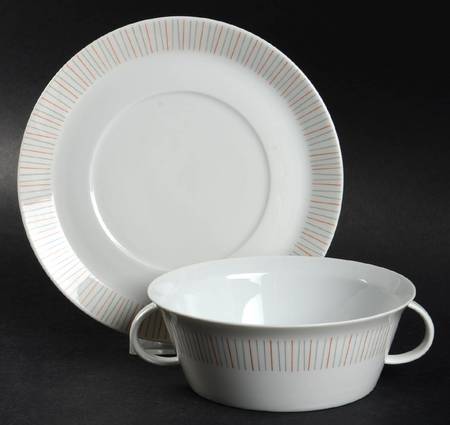 Steglitz Flat Cream Soup Bowl & Saucer Set