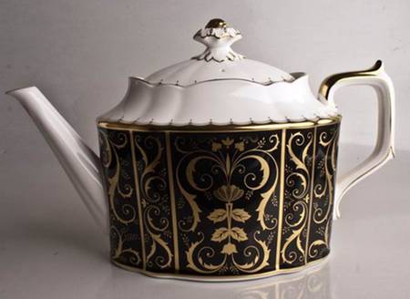 Darley Abbey Harlequin Black Teapot & Lid