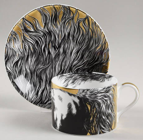 Equus Gold Flat Cup & Saucer Set
