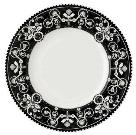 Steam Punk Black Salad Plate